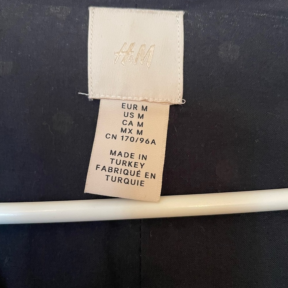 H&M navy blue polka dot peasant/skater dress - Picture 2 of 7